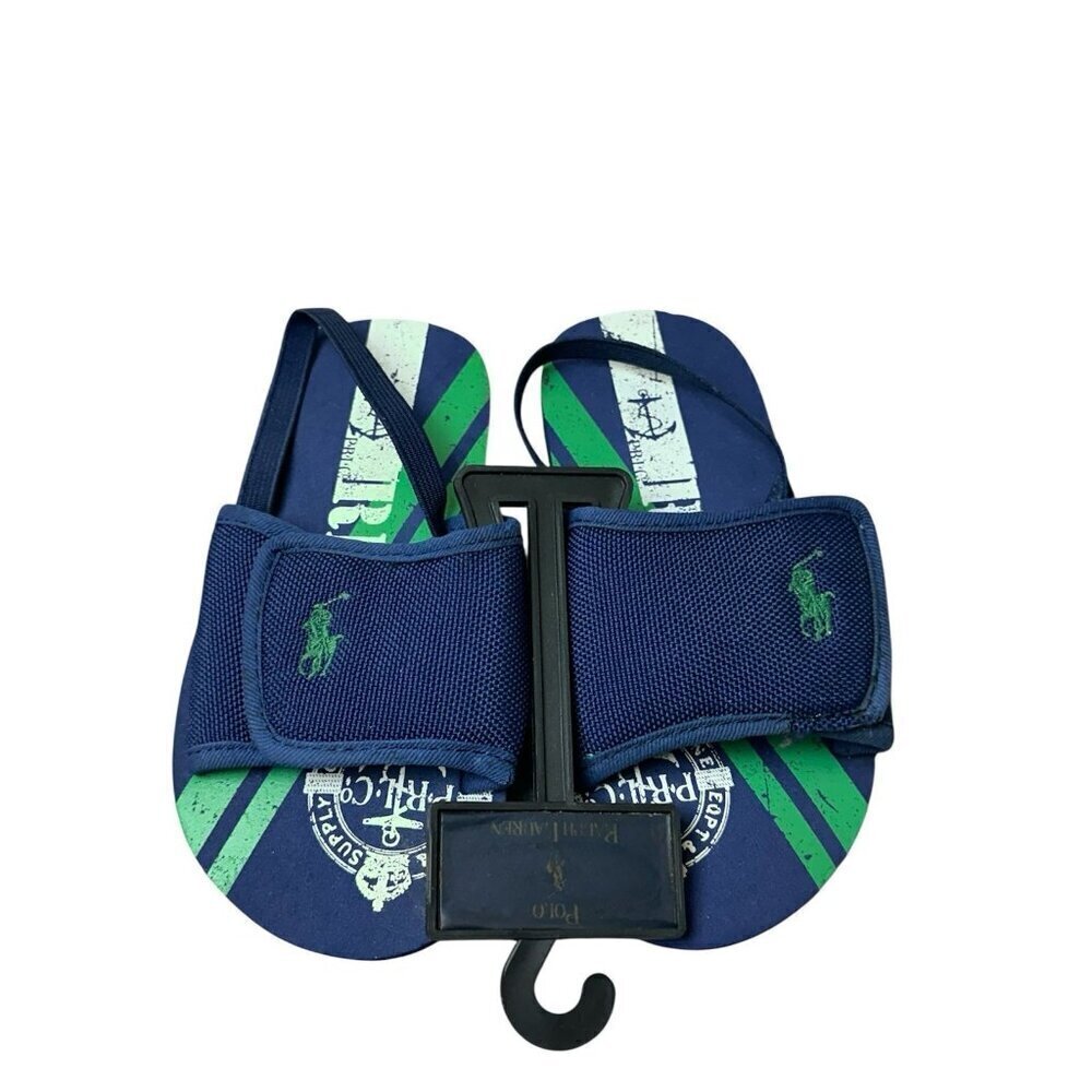 Polo Ralph Lauren Kids Shoes 10 Slide w/ Strap Slip On Sandals Blue